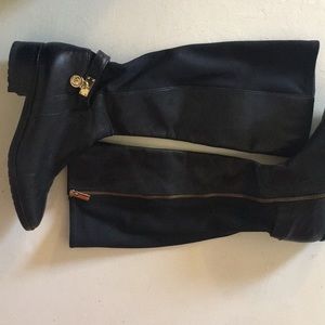 Michael Kors Black Leather Knee High Boots